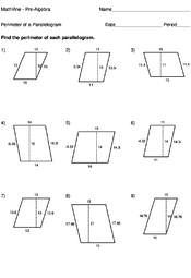 Perimeter of a Parallelogram - MathVine.com