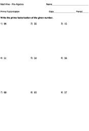 Prime Factorization - MathVine.com