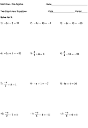 two step linear equations mathvine com