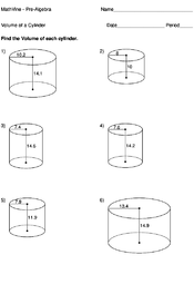 Volume of a Cylinder - MathVine.com